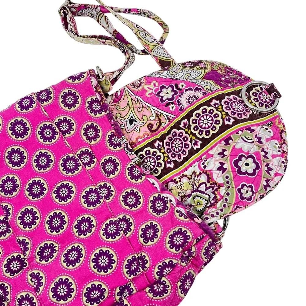 Vera Bradley Quilted Crossbody Purse Pink Patterned Floral Small Bag